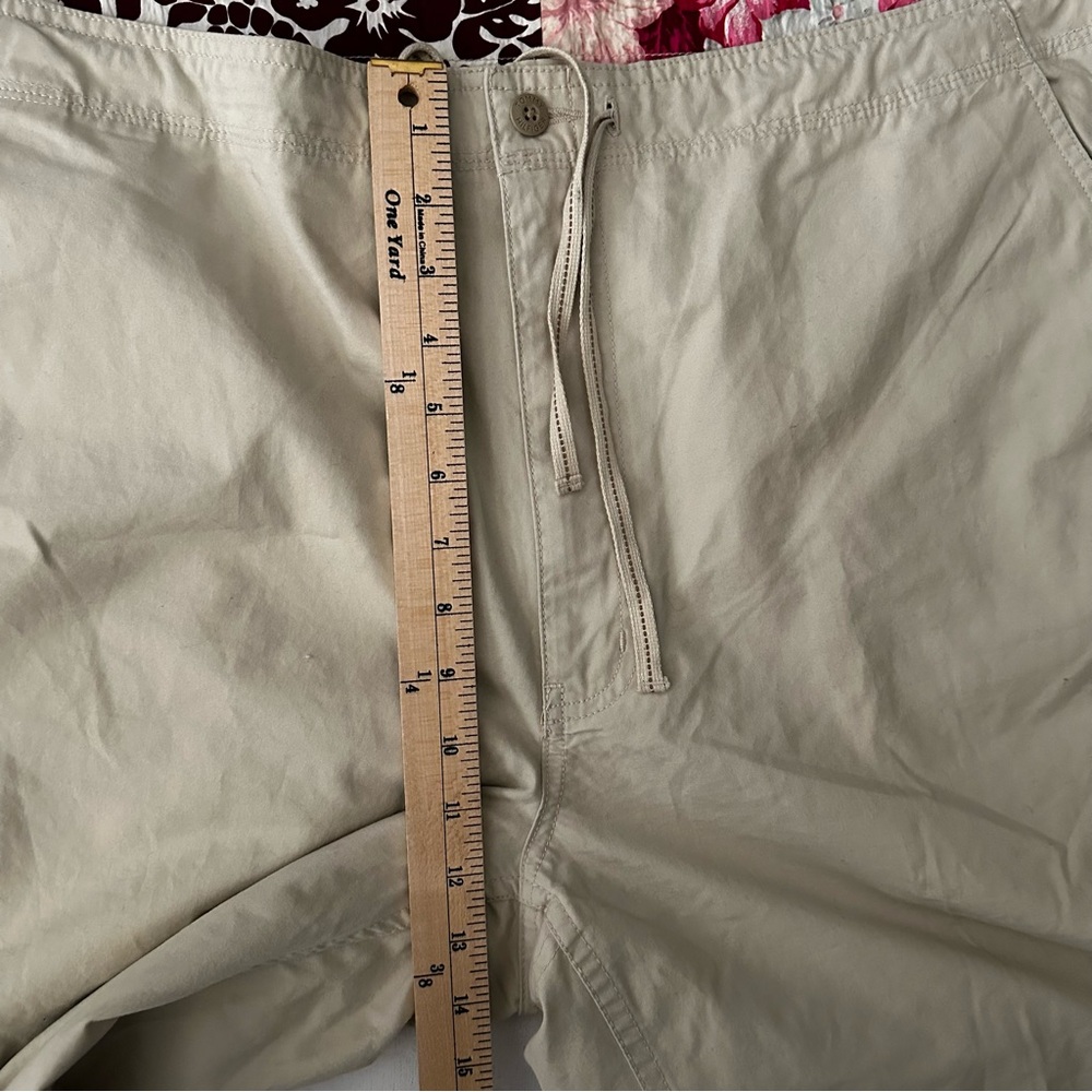Tommy Hilfiger Khaki Cropped Pants Womens 40x32 Tan Drawstring Floral Lined - Picture 7 of 15